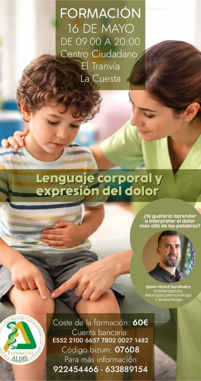 Cartel del curso «El lenguaje corporal y la expresión del dolor»